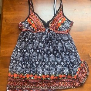 Multi colored plus size bathing suit